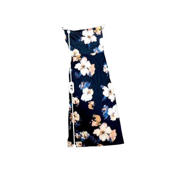 Quiz Women Floral Maxi Slip Dress With Cowl Neck Navy/Beige Size 10 NWT - Picture 8 of 8